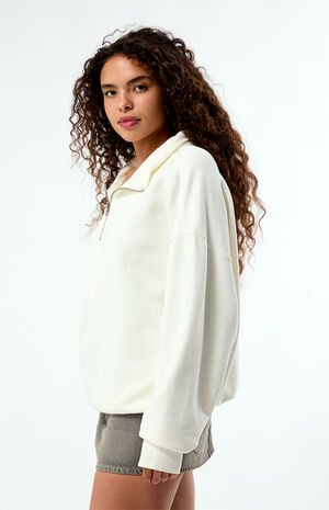 Co-Created Embroidered Quarter-Zip Sweatshirt image number 3