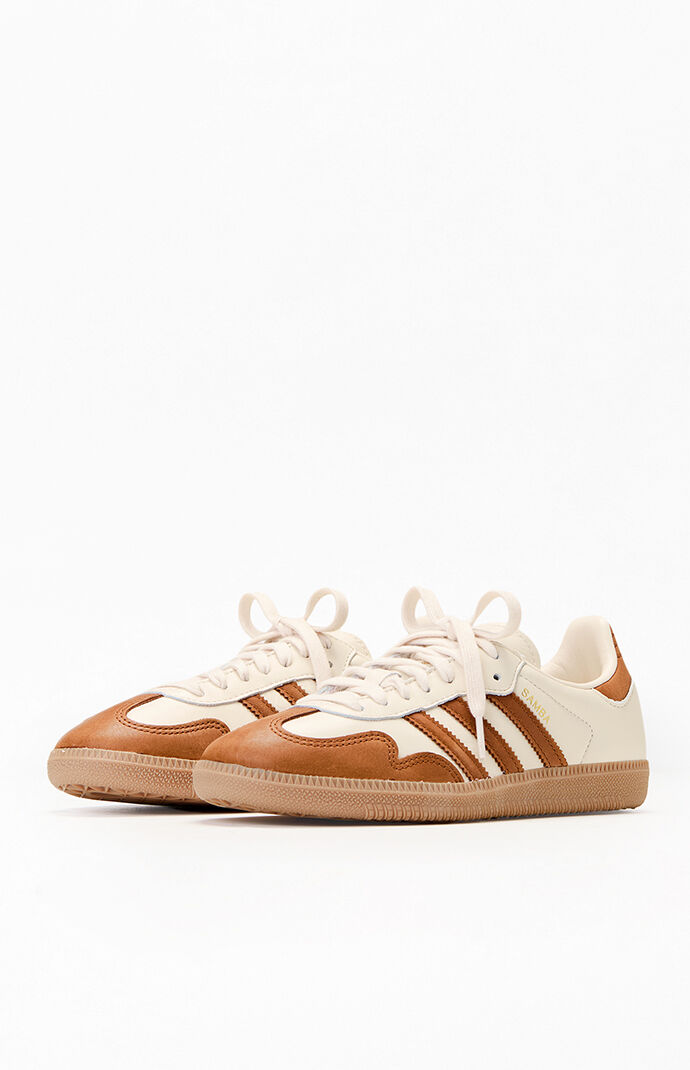 adidas Women's Cream & Brown Samba OG Sneakers | Pacsun