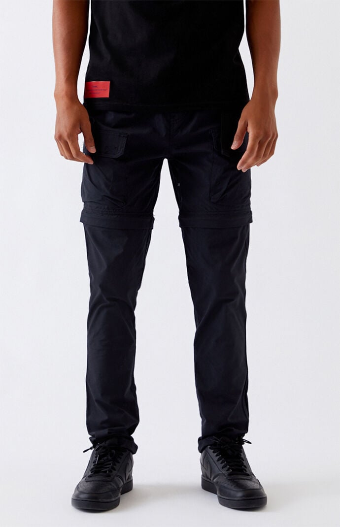 slim cargo pants mens black