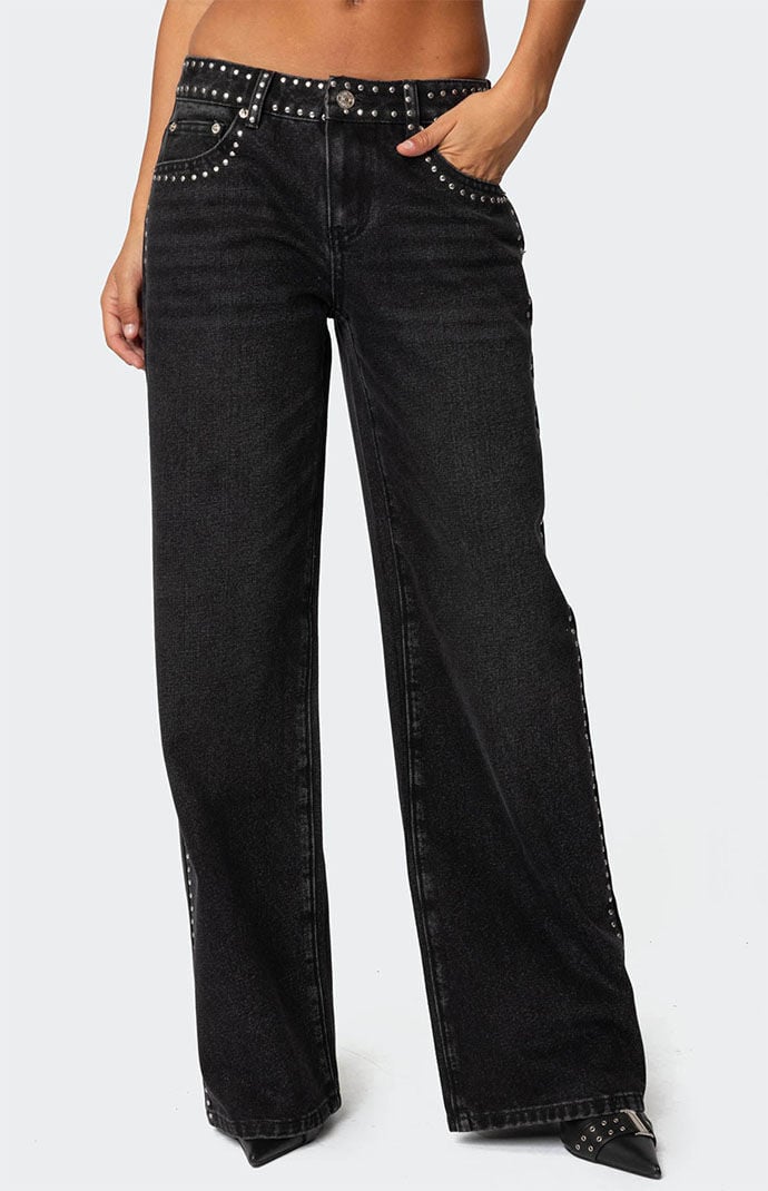 Edikted Quincy Studded Low Rise Jeans | PacSun