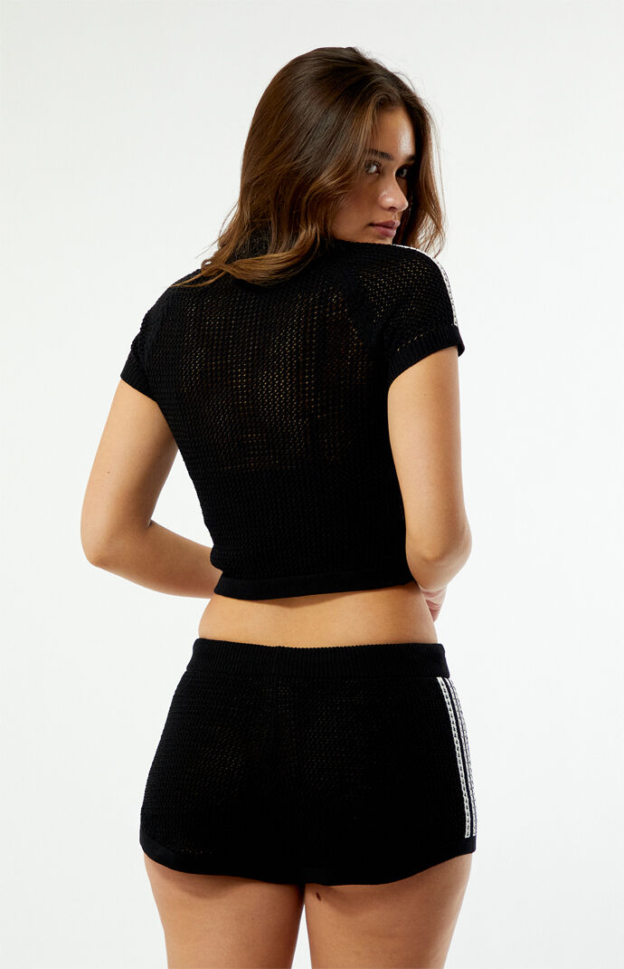adidas Black Crochet Knit Shorts | Pacsun