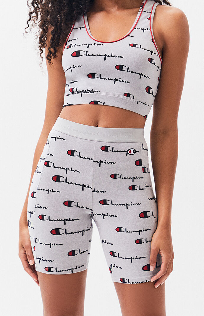 champion biker shorts grey