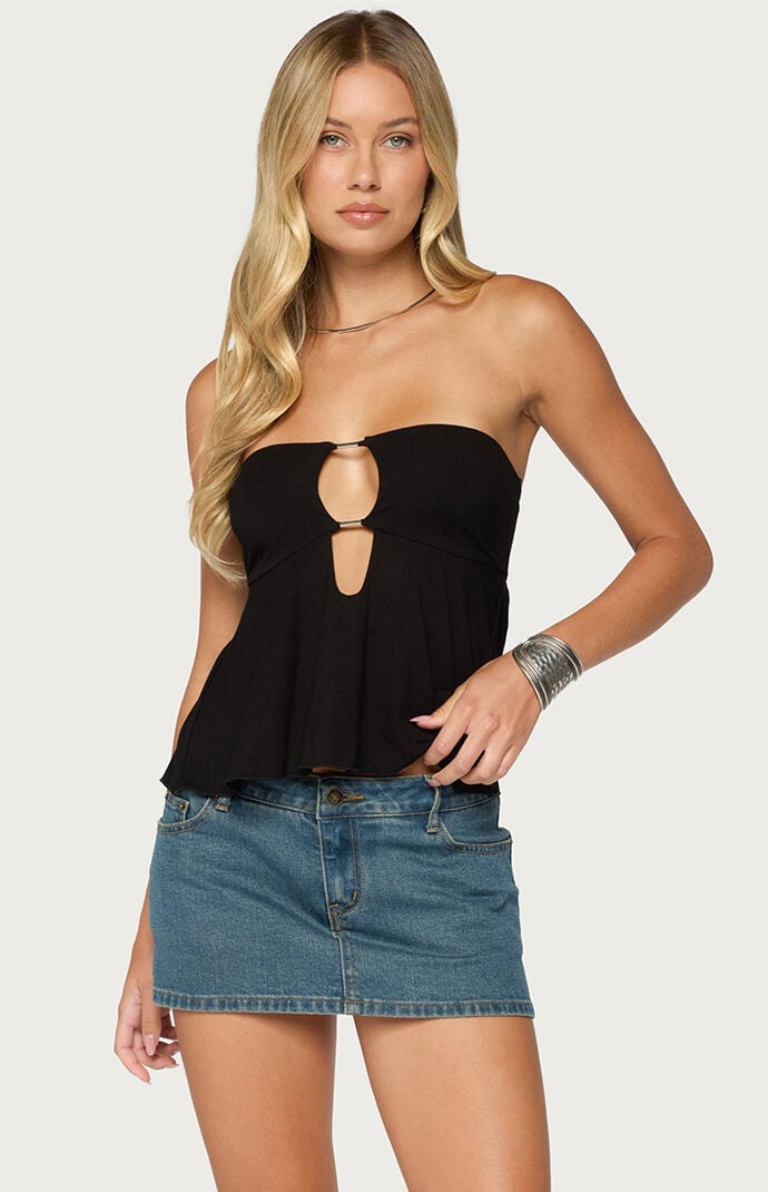 Edikted Nikita Strapless Cutout Top | Pacsun