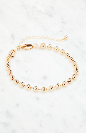 Gold Beaded Chain Bracelet image number 2