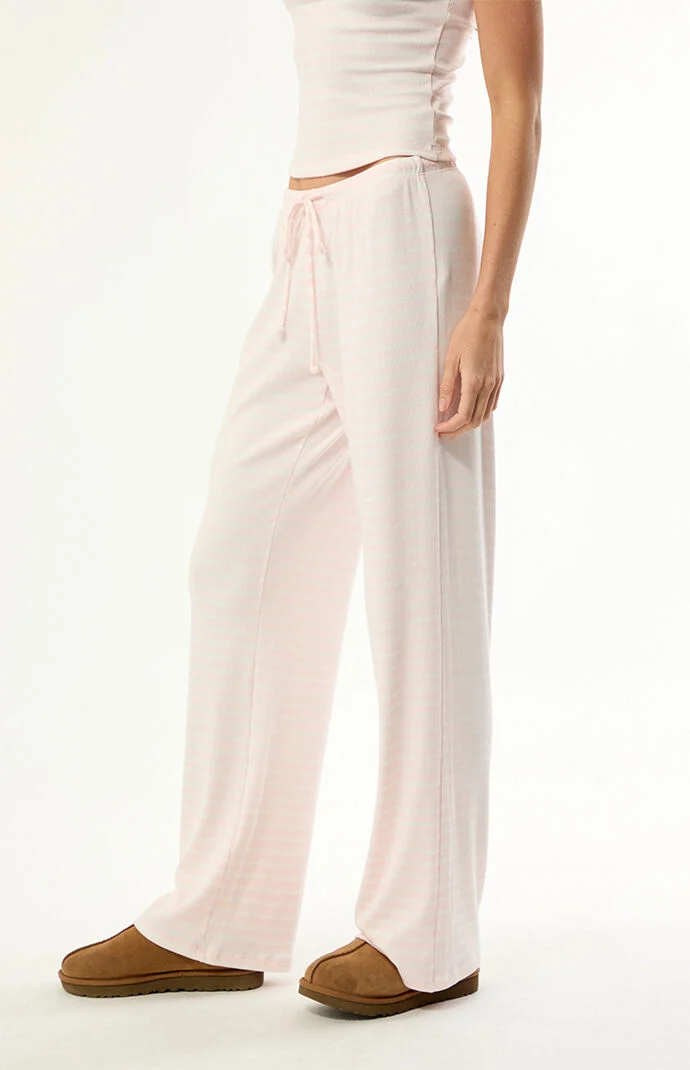 Your Favorite Pink & White Lounge Striped Baggy Pants