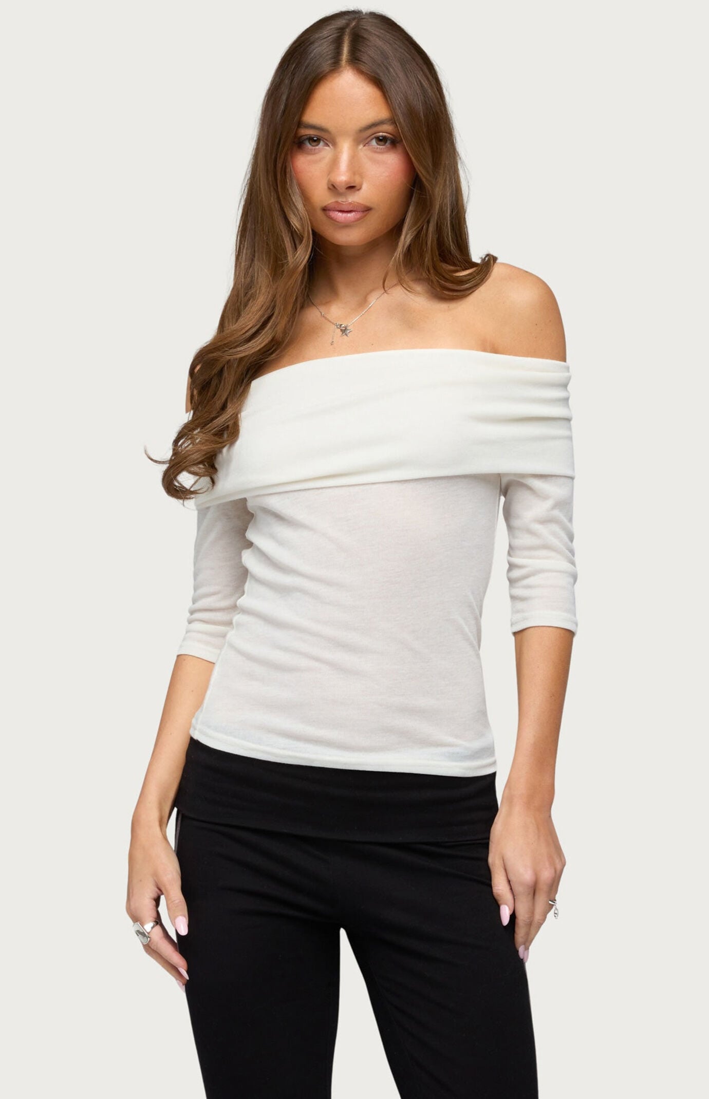Edikted Thais Foldover Off-The-Shoulder Top