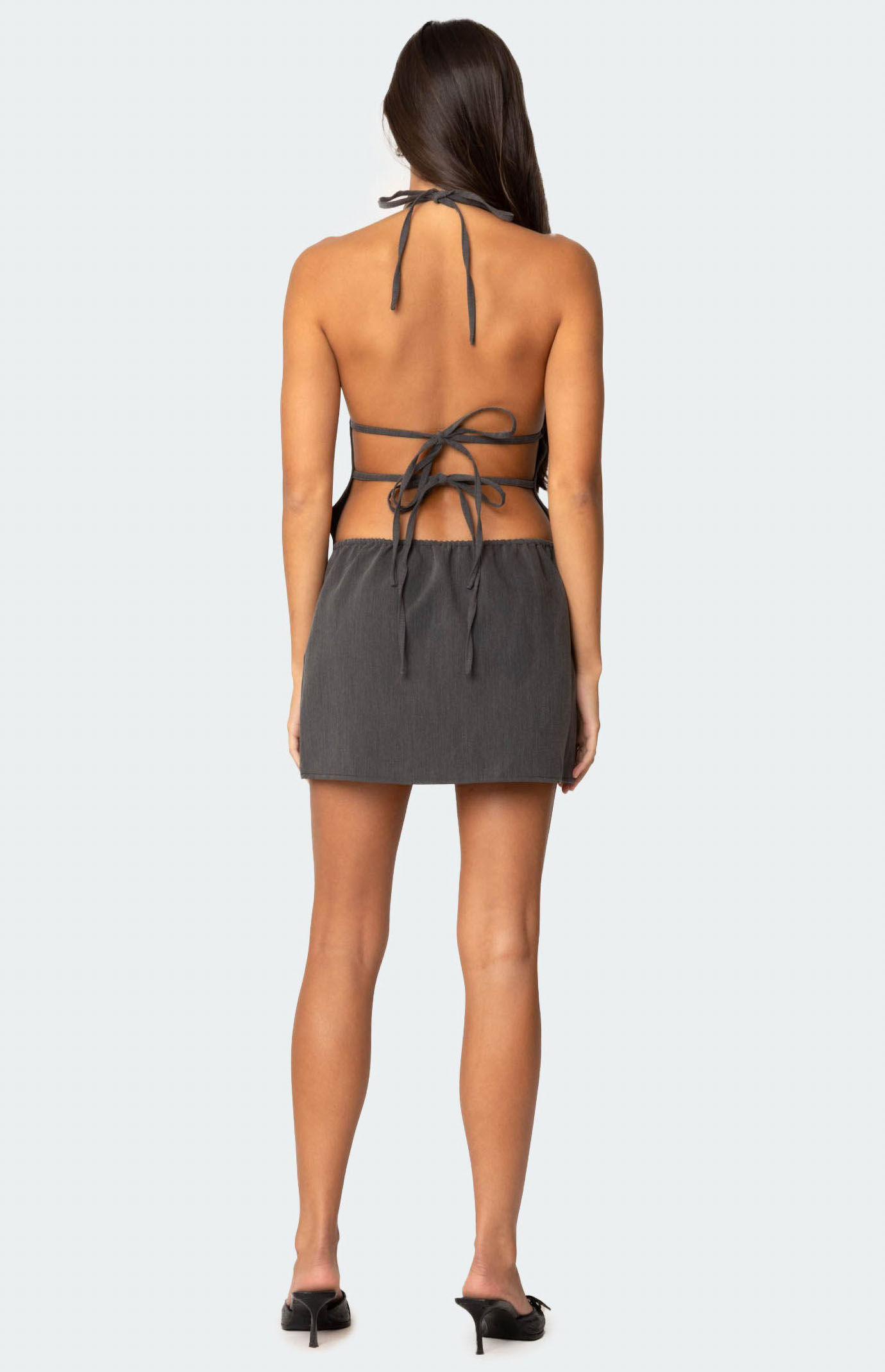 Edikted Tie Back Halter Mini Dress | PacSun