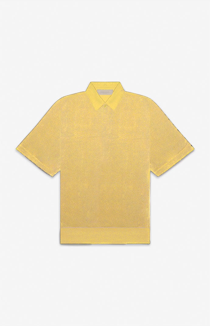 피어오브갓 에센셜 Fear Of God Essentials Kids Light Tuscan Terry Cloth Short Sleeve Polo Shirt