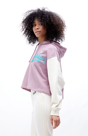 Pink Logo Cropped Hoodie image number 3