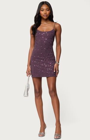 Stefanie Rhinestone Backless Mini Dress image number 5