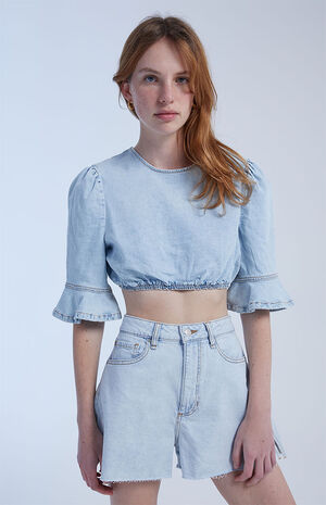 Comfort Denim Crop Top image number 2