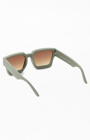 Green Square Frame Sunglasses from PacSun image number 2