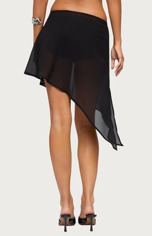 Irenah Asymmetric Sheer Chiffon Midi Skirt image number 3
