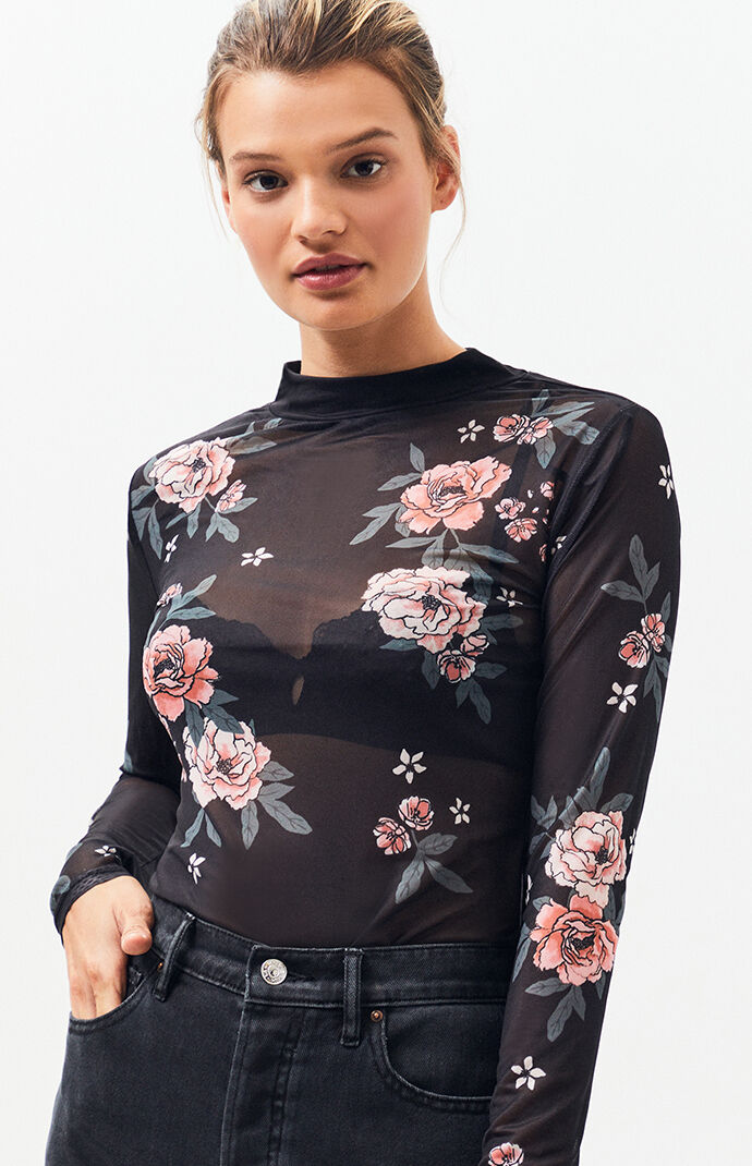flower mesh top