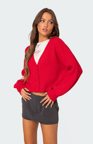 Sabrina Chunky Knit Cropped Cardigan image number 4
