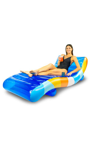 Good Vibes Deluxe Chaise Lounger Inflatable Pool Raft image number 1