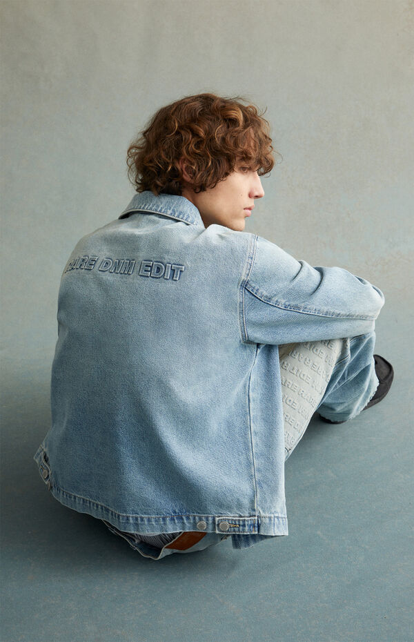 RARE DNM EDIT Light Indigo Embossed Gas Jacket | PacSun