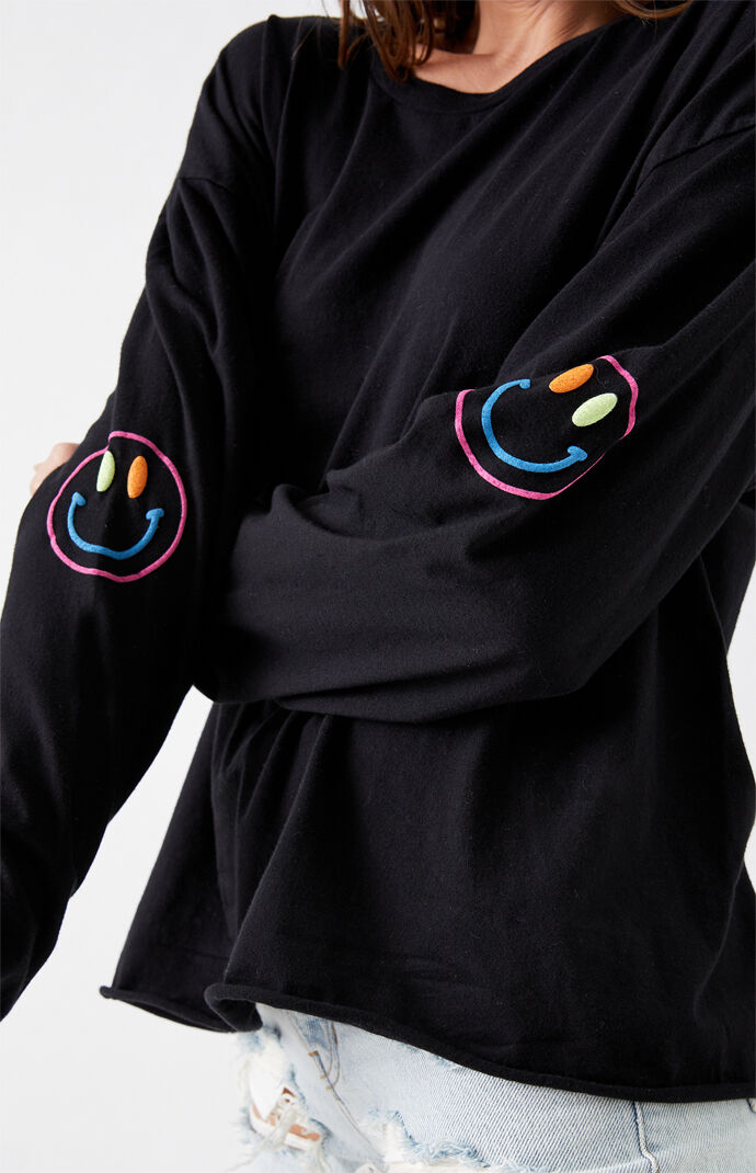 Smiley Long Sleeve Boyfriend T-Shirt