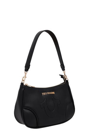 Black Trapunto Logo Shoulder Bag image number 2