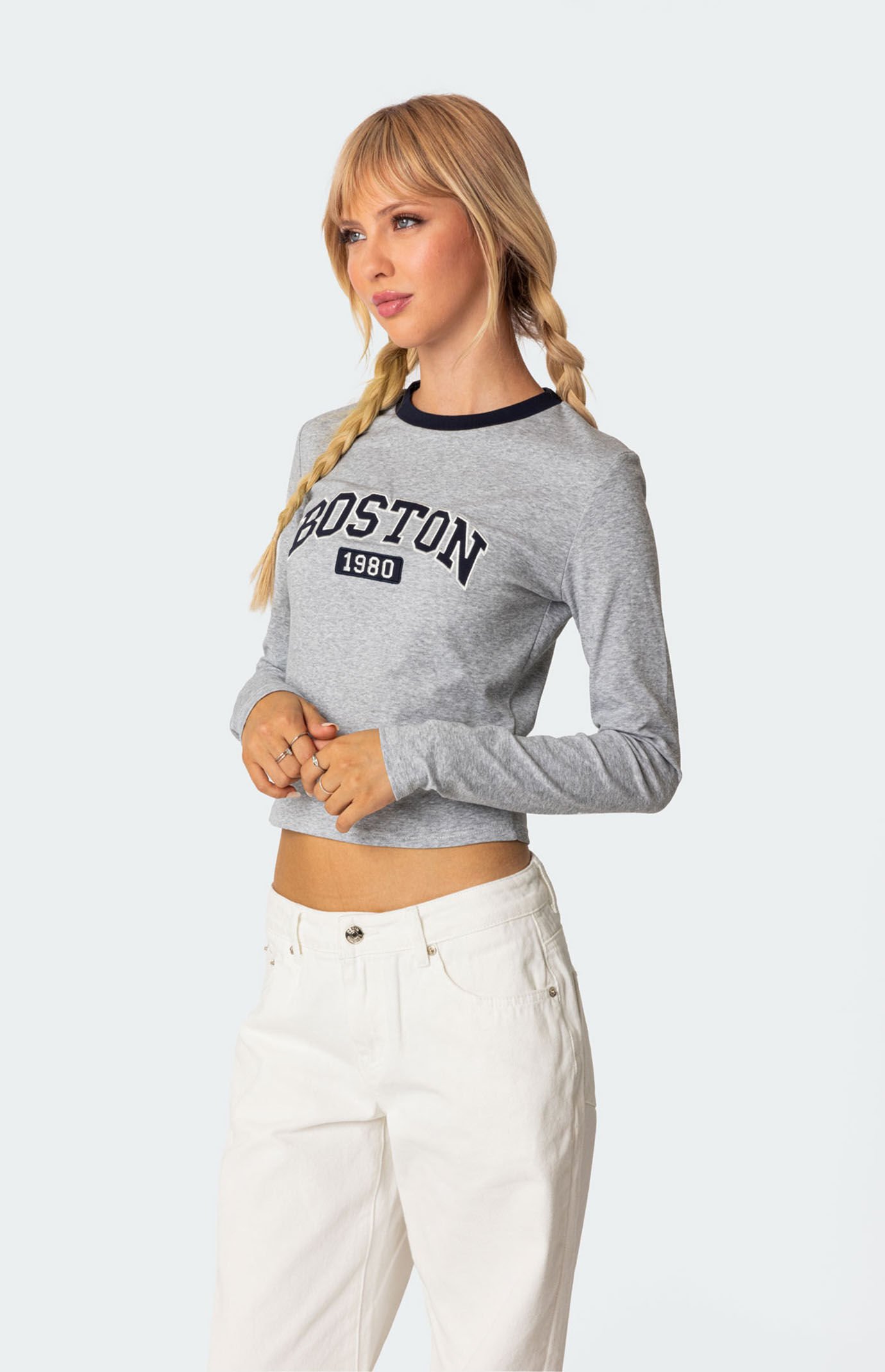 Edikted Boston Long Sleeve T-Shirt