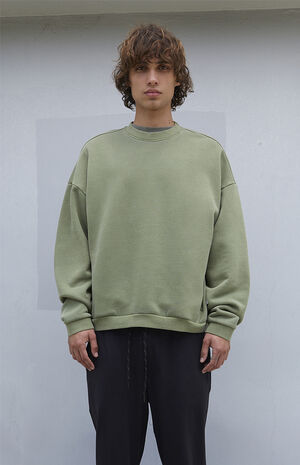 Green Vintage Wash Comfort Crew Neck Sweatshirt image number 2