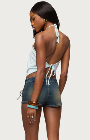 Stone Backless Cowl Neck Top image number 3