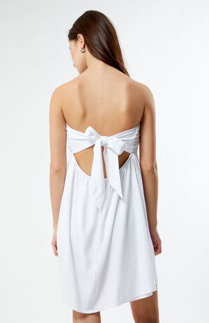 Tie Back Strapless Mini Dress image number 4