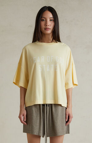 Women's Garden Yellow Boxy T-Shirt image number 2