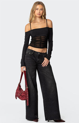 Susie Off Shoulder Mesh Top image number 2