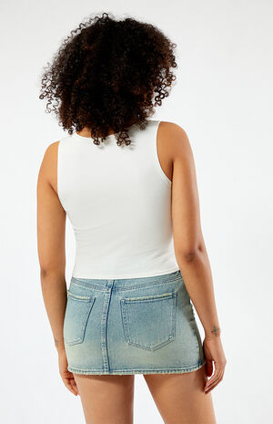Vintage Wash Notched Button Tank Top image number 3
