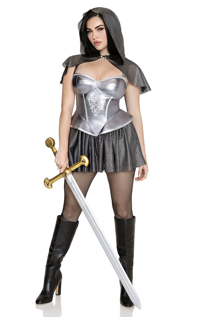 Leg Avenue Women's Rebel Knight Costume in Silver - Size XS