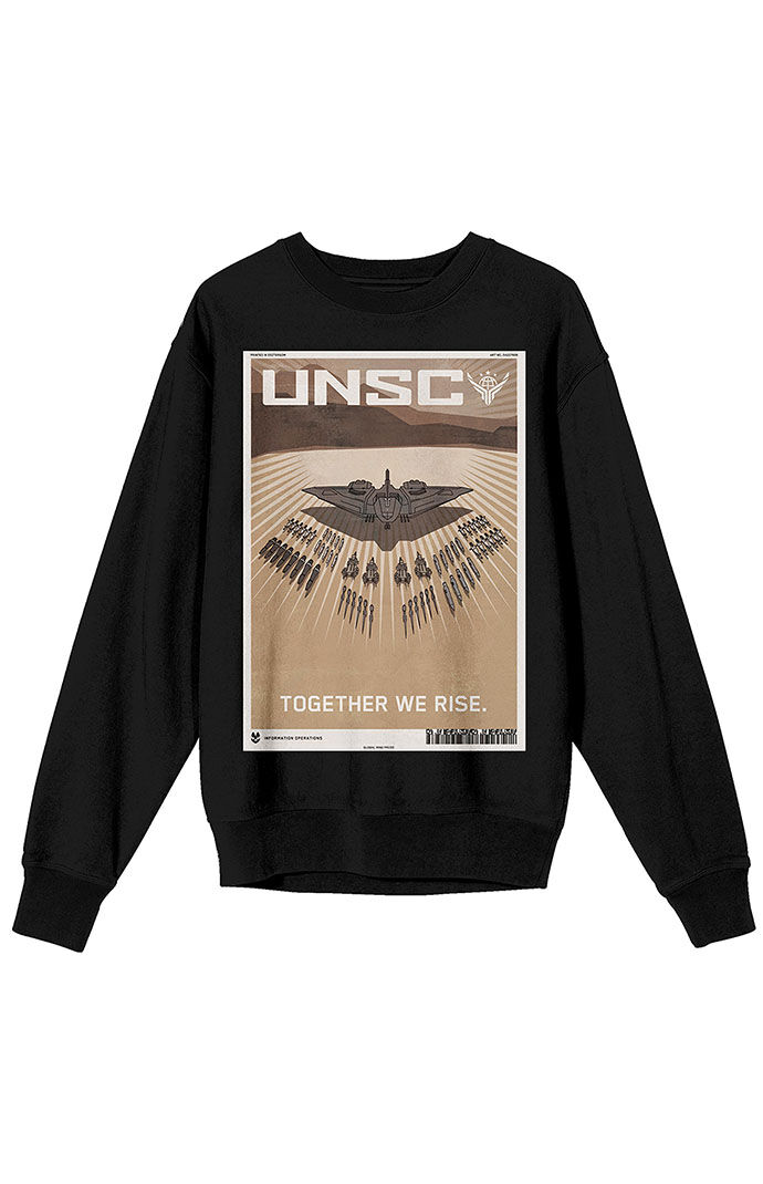 PacSun Halo Together We Rise UNSC Poster Crew Neck Sweatshirt