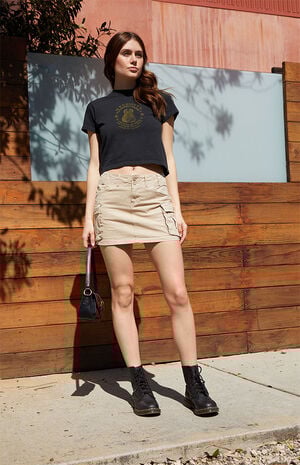 Beige Beverly Cargo Mini Skirt image number 4