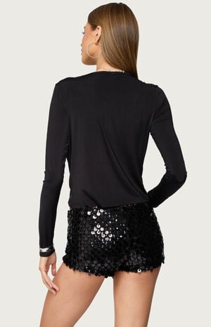 Twisted V Neck Long Sleeve Top image number 3