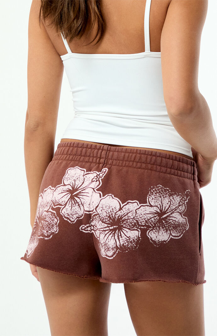 Pacsun Ultra Soft Fleece Core Hibiscus Mini Sweat Shorts | Pacsun