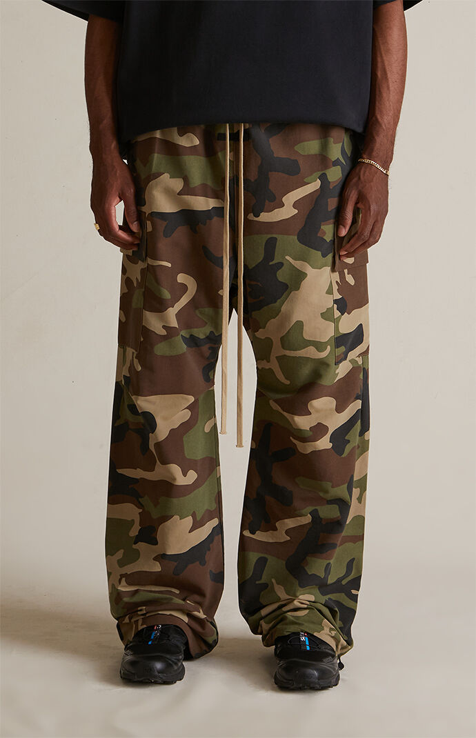 Fear of God Essentials Woodland Camo Nylon Field Pants | PacSun