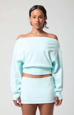 Active French Terry Off-The-Shoulder Sweatshirt image number 2