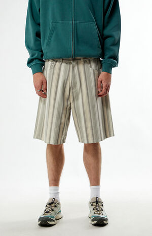 Baja Striped Denim Baggy Shorts image number 2