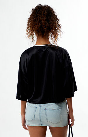 Black Tiro Q2 Oversized Cropped T-Shirt image number 4