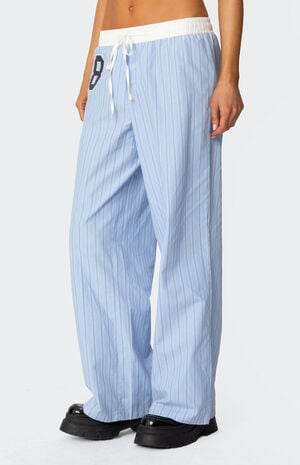 Erez Contrast Waist Striped Pants image number 4