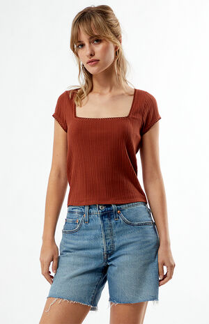Dakota Square Neck Lace T-Shirt image number 2