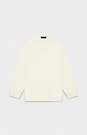 Cloud Dancer Knit Polo Sweater image number 6