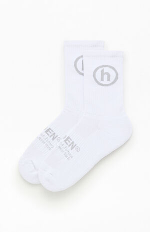 White & Grey Classic Crew Socks image number 1