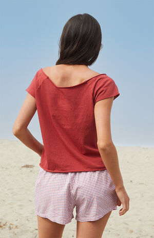 Red & White Gingham Keira Boxer Shorts image number 3