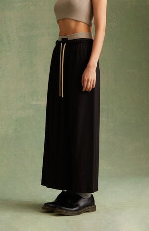 Women's Jet Black Maxi Skirt image number 3