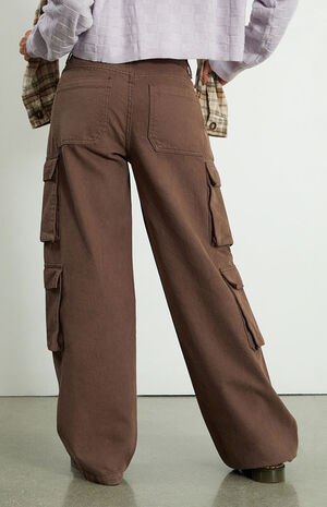 Eco Brown Baggy Cargo Pants image number 5
