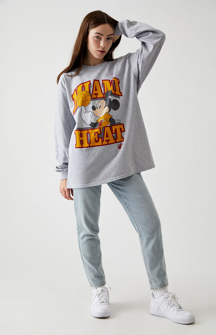Mickey Miami Heat Long Sleeve T-Shirt