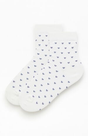 John Galt White & Blue Heart Socks | PacSun