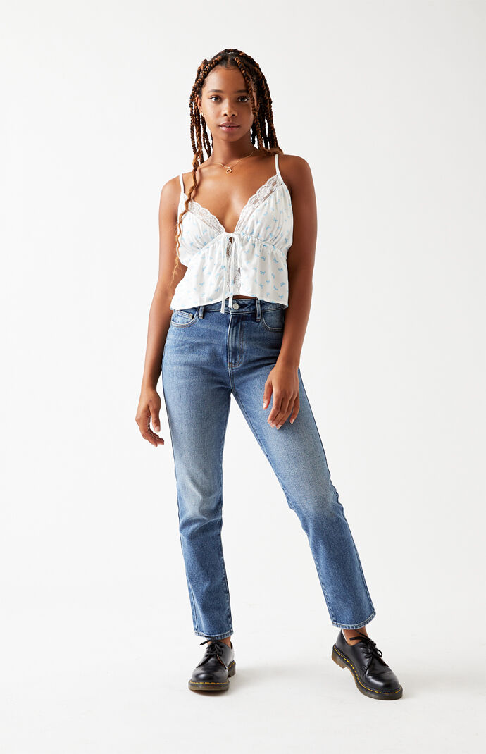 Lace Tie Front Cami Top
