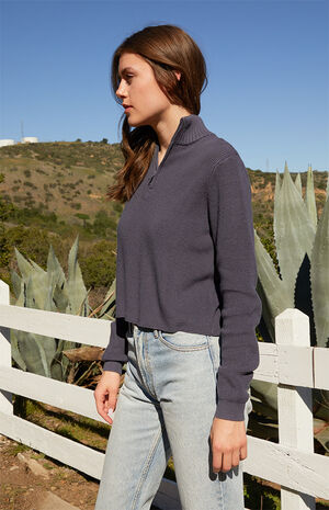 Navy Cazey Half-Zip Sweater image number 2